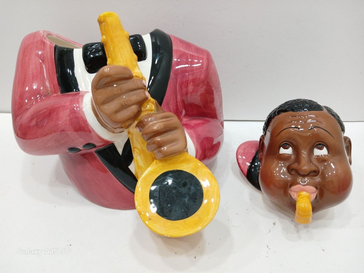 1996 Clay Art Cookie Jar - Saxophone Man Jazz Player | eBay