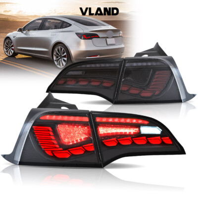 LED Tail Lights For Tesla Model 3 Model Y 2017-2022 Start-Up Animation Rear Lamp