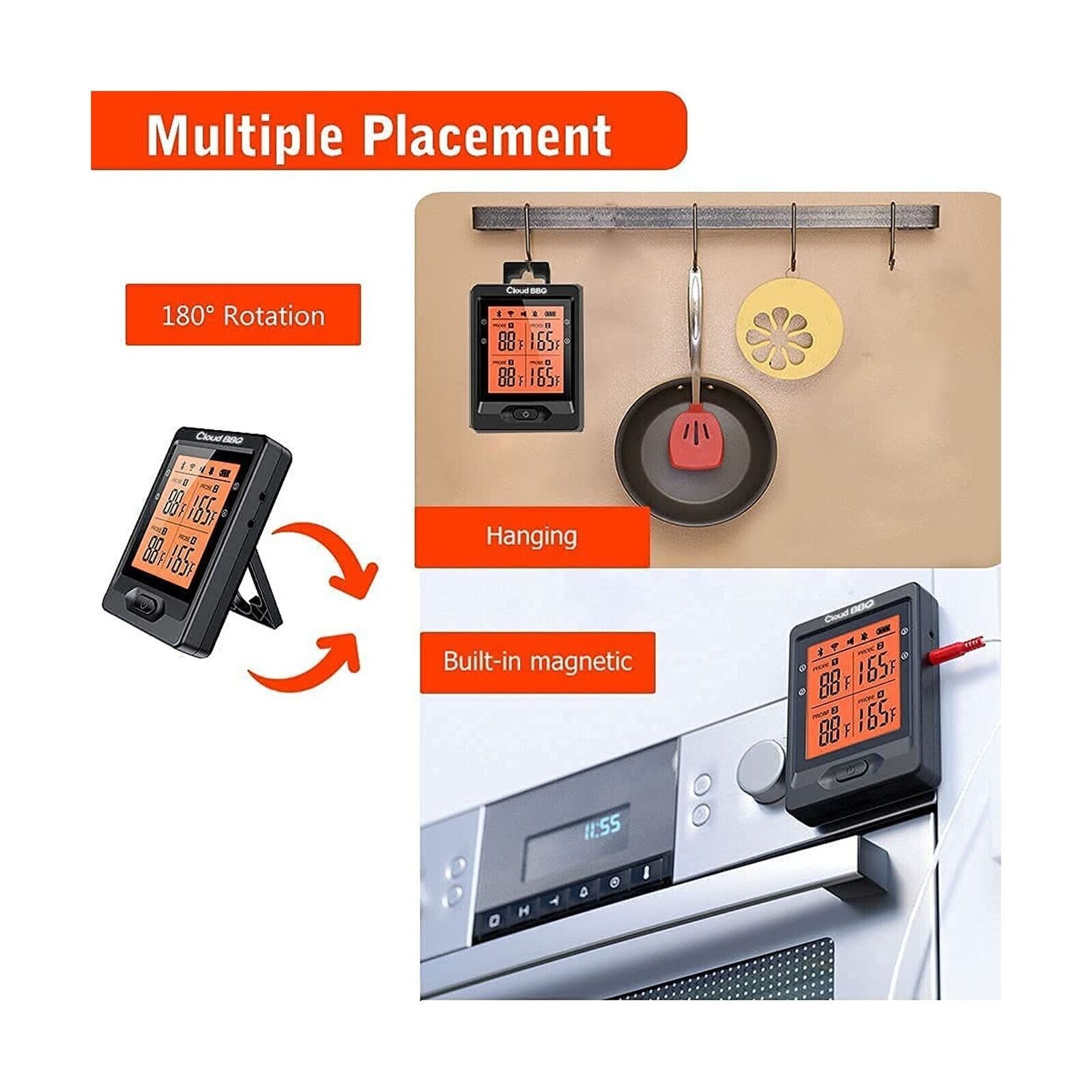 Cloud Wireless Meat Thermometer Bluetooth Kitchen Thermometer *NEW