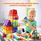 Magna Tiles Clear Colors Magnetic Building Toy Magnet Blocks Kids 3D Set 100 Pcs