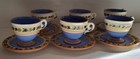 Vintage Set of 6 Della Robbia-Style Italian  Demitasse Cups and Saucers. — photo 2