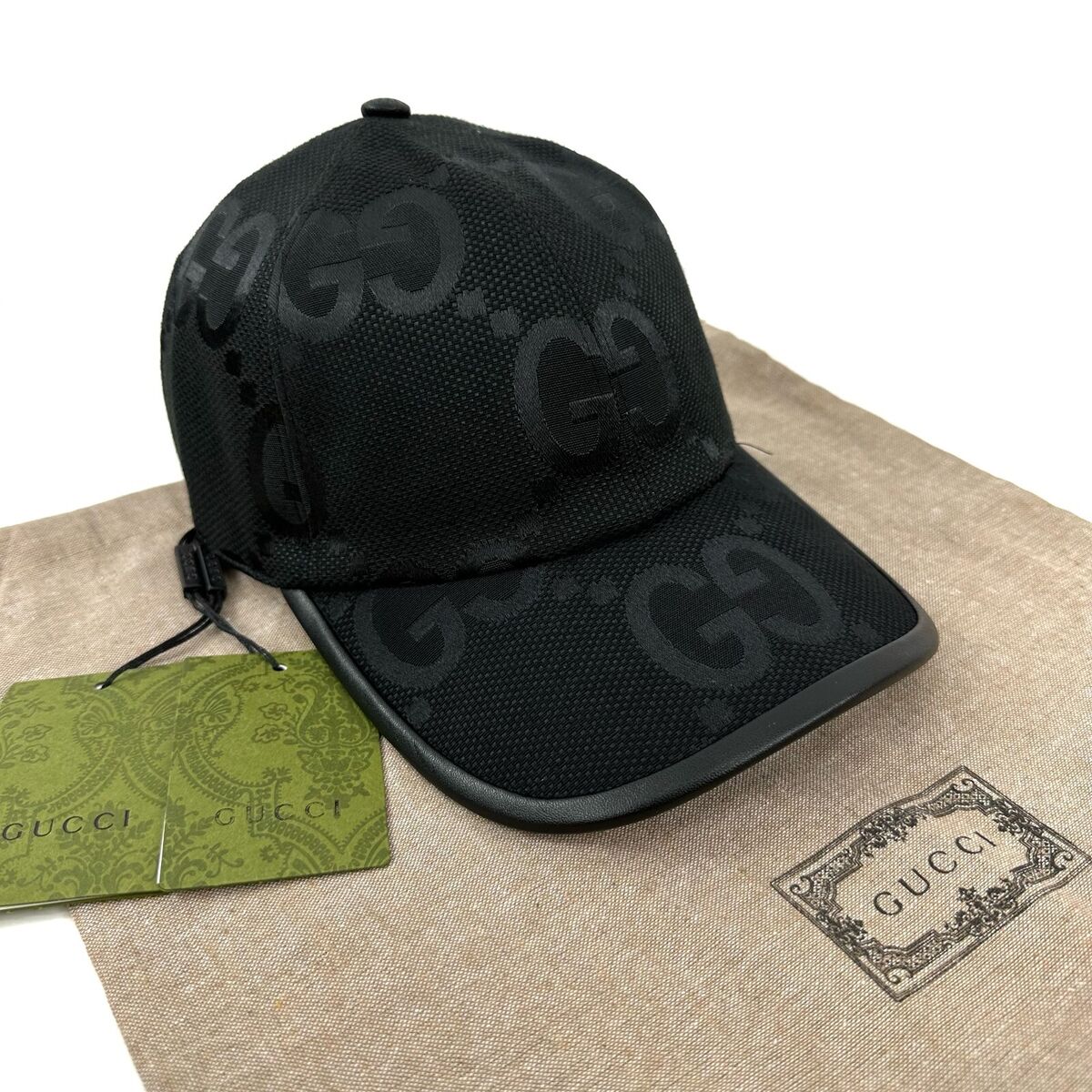 NWT Gucci Jumbo GG Monogram Jacquard Canvas Baseball Cap NWT Gucci Jumbo GG Monogram Jacquard Canvas Baseball Cap