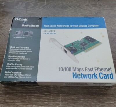 D-Link Fast Ethernet Network Card  10/100 Mbps DFE-538TX+ Desktop PC 25-3181