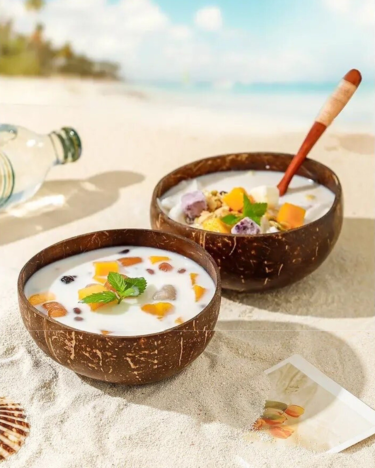 6pc Wooden Bowl Kitchen Round Breakfast Bowl Salad Food Serving Noodle