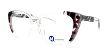 NEW MODERN OPTICAL MACIE CRYSTAL BURGUNDY BLACK AUTHENTIC EYEGLASSES 53-16-145