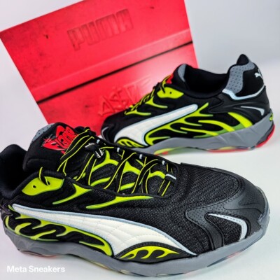 Puma US 9 Men's  Black Red White Lime   ASAP Rocky Inhale Mesh   402459 01  NIB