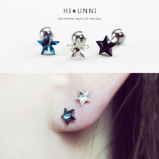 16g Star cartilage earring, tragus helix conch ear stud jewelry ear piercing 1pc