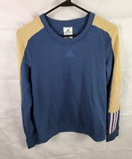 Adidas Sweatshirt Women's S Navy Essentials Logo Colorblock Crew Pullover GV2808