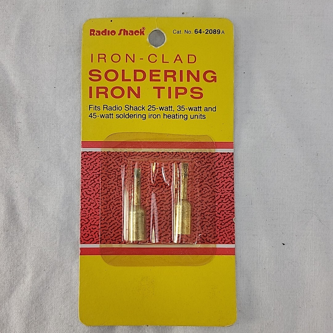 Radio Shack 64-2089A Iron Clad Soldering Iron Tips Light Duty Tip New Pkg. Of 2