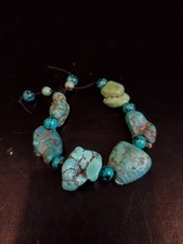 Natural Turquoise Stones and Bead Bracelet