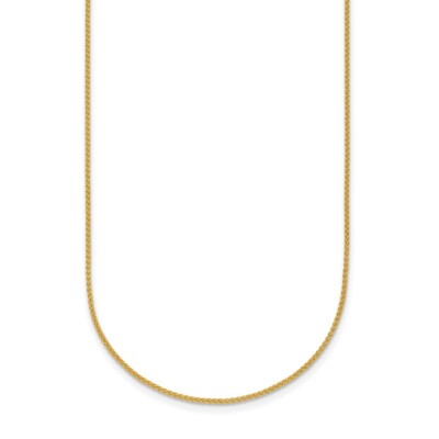18 Karat Gelbgold poliert 1,1 mm massive Weizenkette Halskette 20 Zoll Geschenk für sie