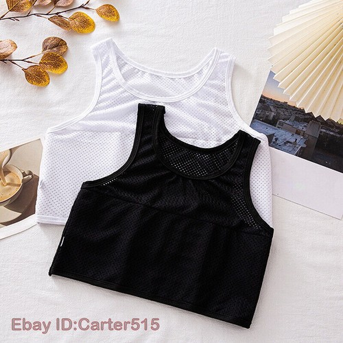 Women Net Chest Breast Binder Tomboy FTM Stretchy Sports Bra Vest Tank Top - Picture 7 of 26