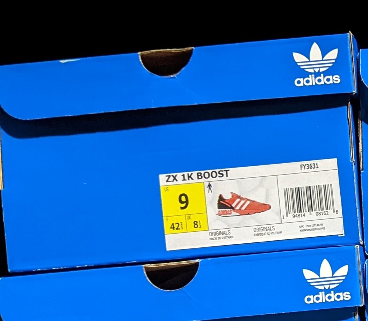 Adidas Originals ZX 1K BOOST Solar Red Orange FY3631 Men's Running