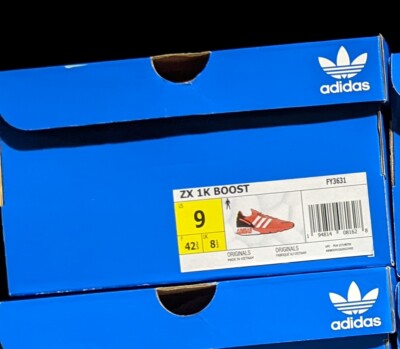 箱 Adidas Originals ZX 1K BOOST Solar Red Orange FY3631 Men's Running