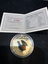 Andorra 5 diners Conservation Wildlife Cappercaillie Bird Fauna silver coin 2012