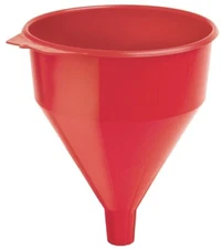 PLEWS Lubrimatic 75-072 Funnel, 6 qt Capacity, Plastic, Red, 11 in H 1050079