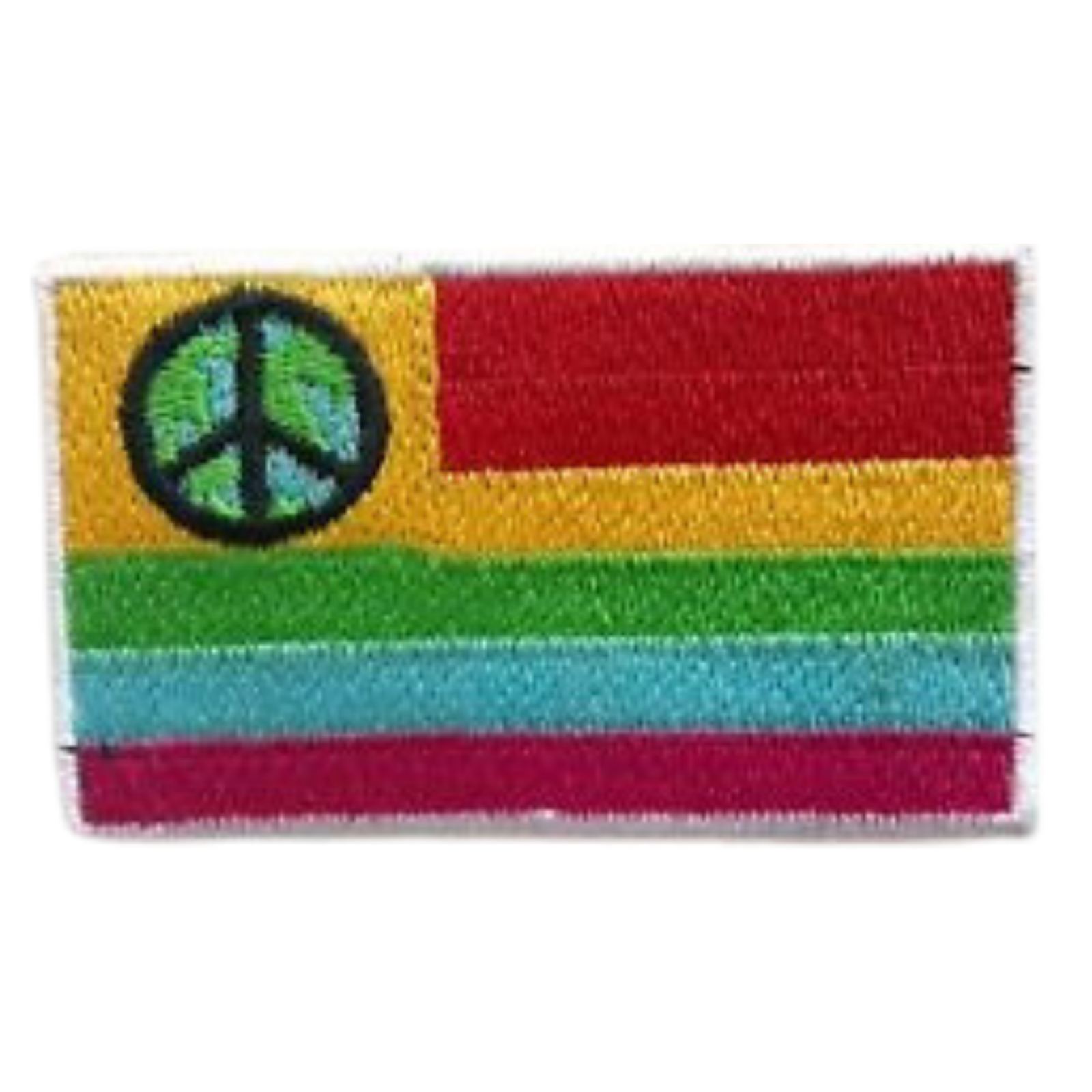 Colorful Peace Logo Iron-On or Sew-On Embroidered Flag Patch  