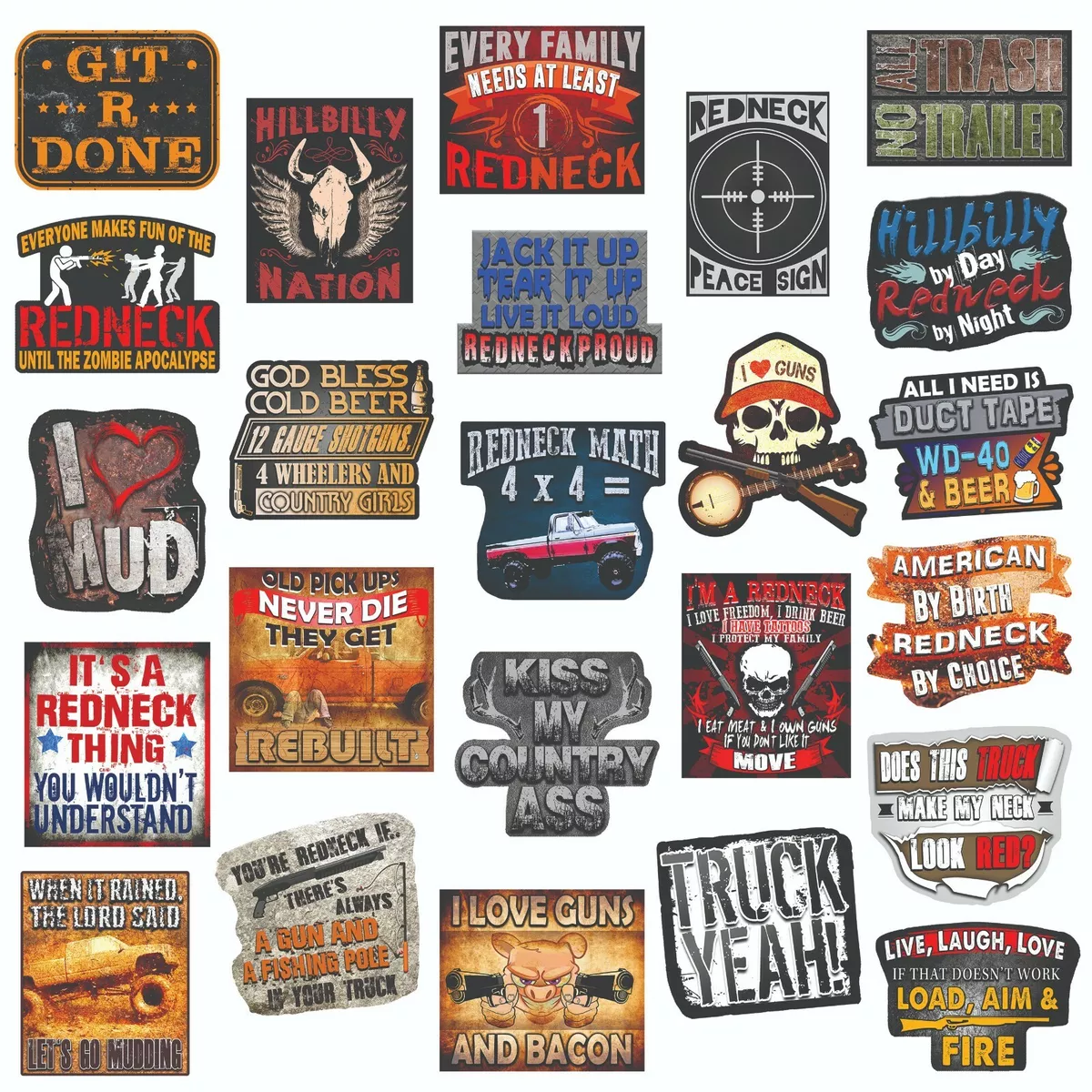 Redneck Stickers – Redneck Life – Make Great Redneck Party Decorations