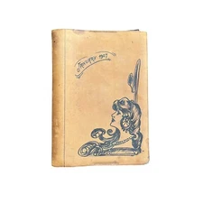 Antique Leather Book Cover Jacket 1907 Scarbrough Hicks Austin Texas Vintage