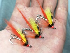 3 Moy Special Salmon Flies Silver Partridge Patriot Doubles 4-16