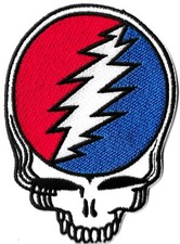 Grateful Dead Steal Your Face Die-Cut Logo Patch Embroidered Iron or Sew On