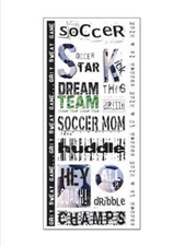 Creative Imaginations Danelle Johnson SPORTZ Stickers – SOCCER - 13 pcs
