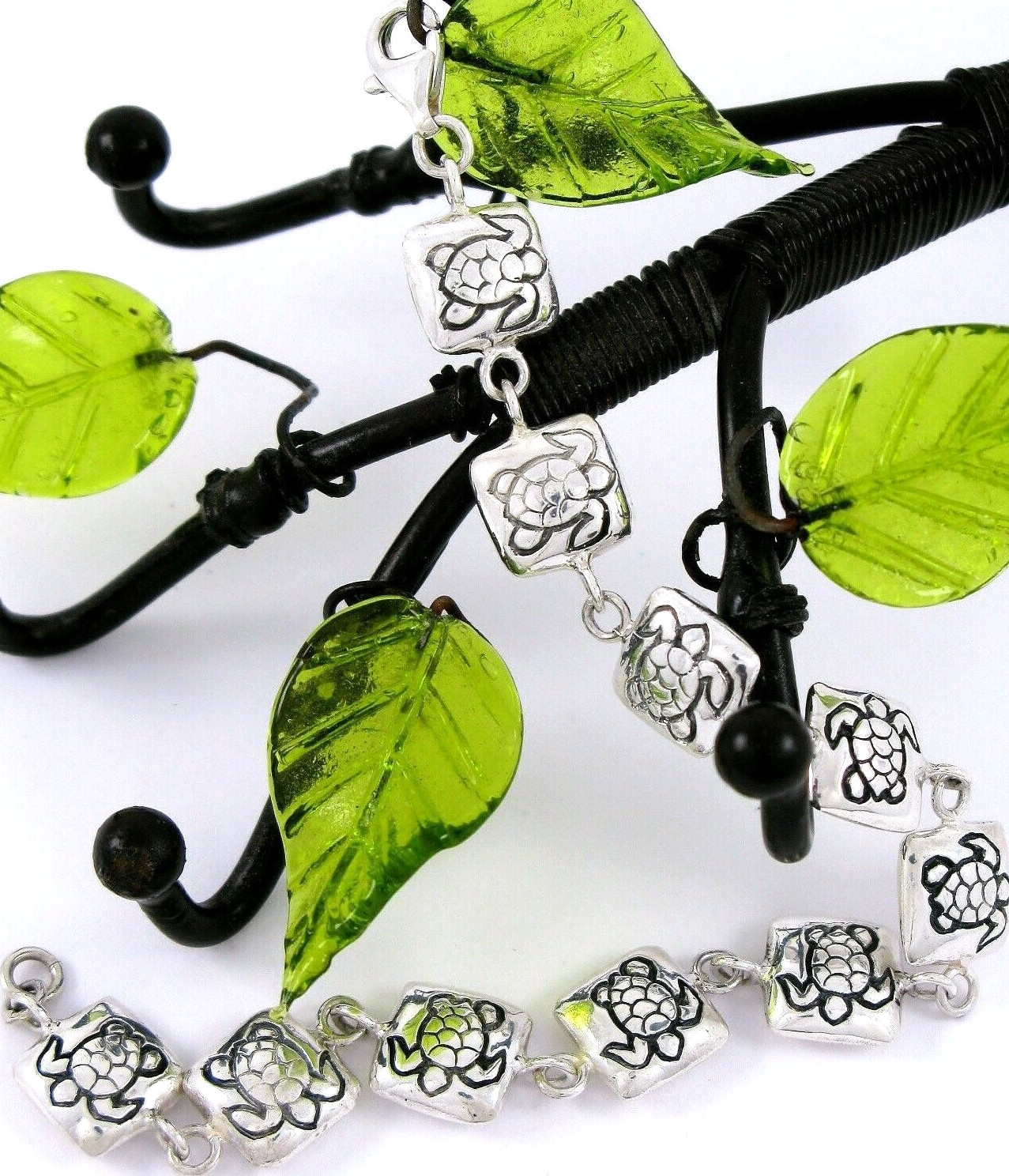 Solid Sterling Silver 925 Sea Turtle 7" Bracelet … - image 7