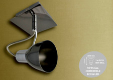 ABAKUS SINGLE ARM / 1 WAY CEILING LIGHT FITTING GLOSS GUN BLACK  AND CHROME.