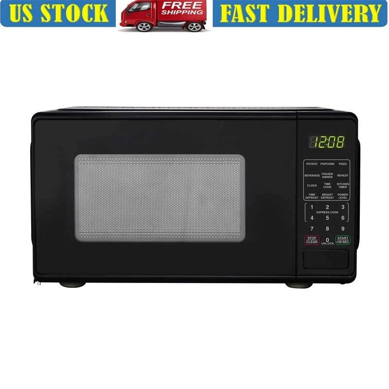 Compact Microwave Oven 0.7 Cu Ft 700W LED Display Timer Child Lock Defrost New