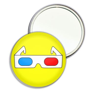3D Brille rund verspiegelt Tasche kompakt (55 mm oder 77 mm)