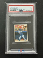 1990 RED FOLEY STICKER BOOK-HAND CUT #51 BO JACKSON PSA 5