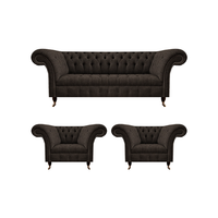 PolstermöBel Chesterfield Wohnzimmer Set 3Tlg Luxus Komplett Designer