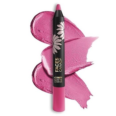 FACESCANADA Comfy Matte Lip Crayon - Pink Me Up 08, 2.8g | 8HR Long Stay | No Dr