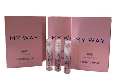 3X Giorgio Armani My Way Floral Eau de Parfum Vial Sampler 1.2 ml Each