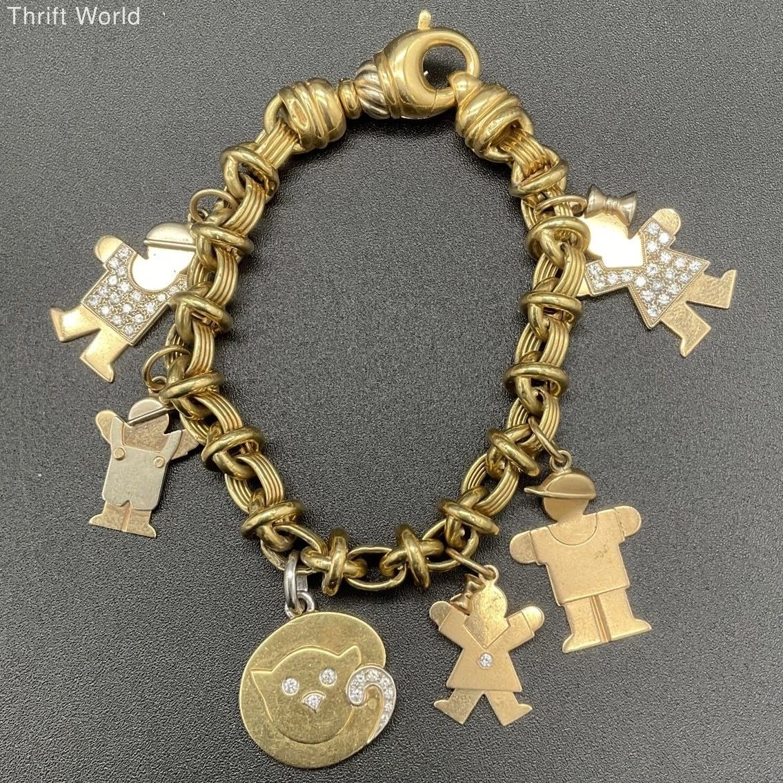 18k Gold Charm Bracelet In Vintage & Antique Fine Charms & Charm