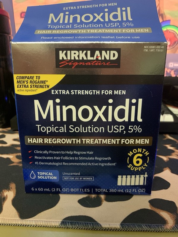 Kirkland Signature Minoxidil 5% Men Hair Regrowth Unscented 6pk 12 fl oz