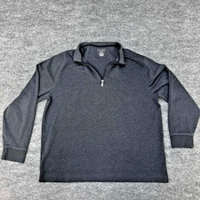 Van Heusen 1/4 Zip Sweater Men's XL Gray Heather Pullover Mock Neck