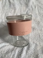 Gorgous Pink Glass Flask Coffee Cup With Lid