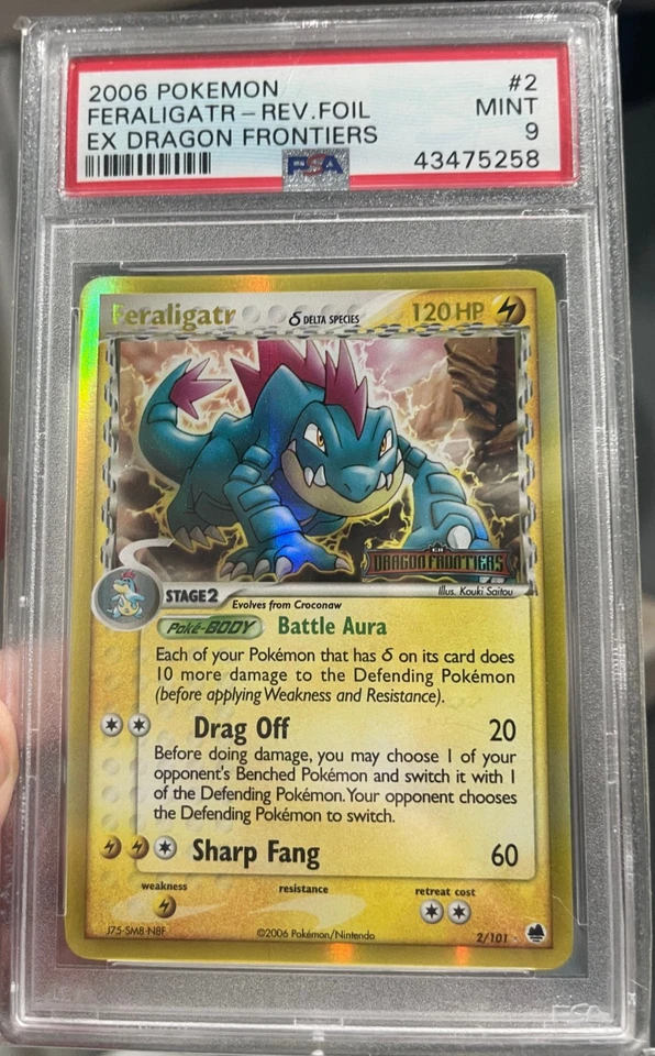 2006 Pokemon EX Dragon Frontiers Feraligatr Reverse Holo PSA 9 MINT - Image 3 of 4