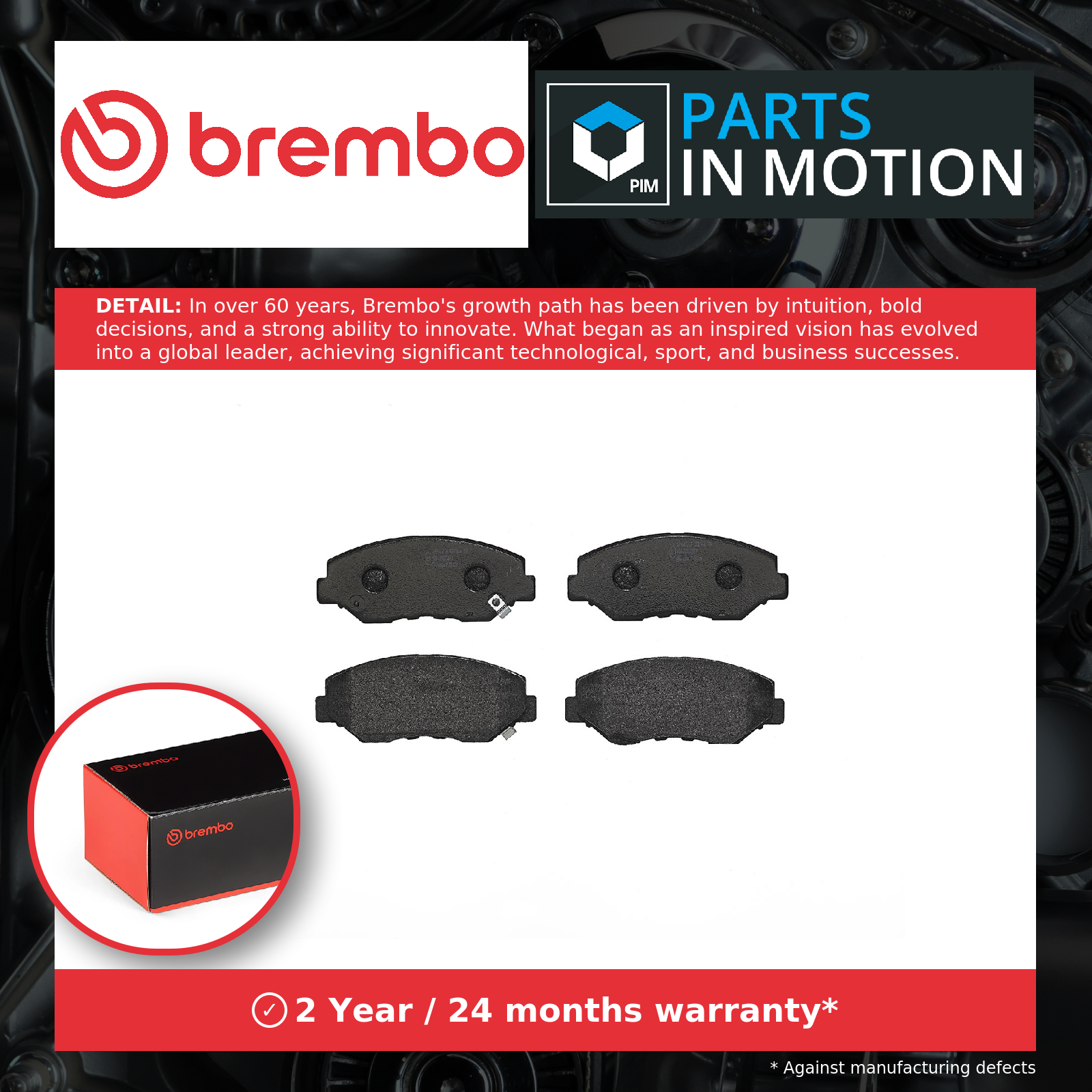Brake Pads Set fits HONDA STEPWGN DBA-RK 2.0 Front 09 to 15 R20A1 Brembo Quality - Image 8