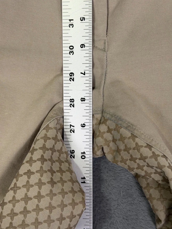 Ovation 骑行裤女式 28R 棕褐色米色马术马修身紧身弹力 — 第 4/4 张图片