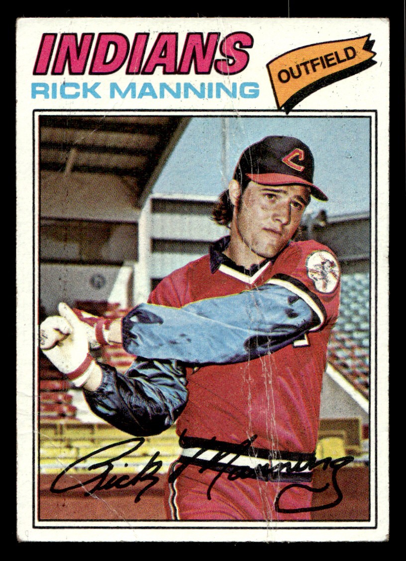 1977 Topps - Rick Manning #115 Baseball Sports Card Raw Trading Card