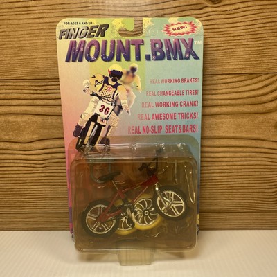 Vintage 90s Sealed Mount BMX Finger Bike Metal Bike Frame Red/Chrome