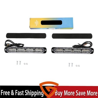 2PCS 12-24V Amber/White Led Emergency Strobe Led Emergency Strobe Lights Bar