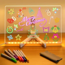 Led Note Board with Colors, Up Acrylic Message Board, Glowing Acrylic Dry Era...