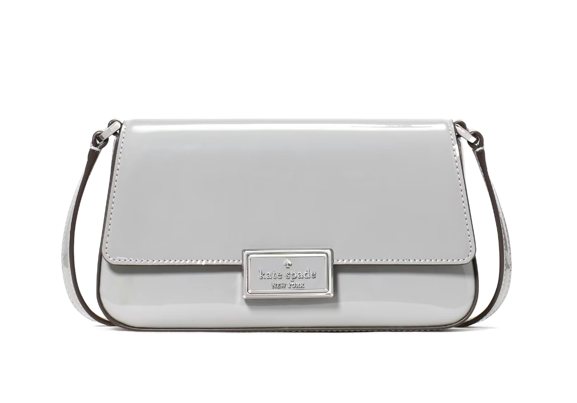 New Kate Spade Reegan Patent Mini Flap Crossbody Pavement with