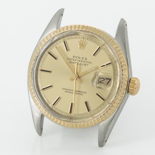 Men's Rolex OP Datejust Ref.#1601 Watch Head 36mm Champagne Dial W 258062