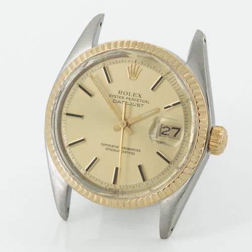 Men's Rolex OP Datejust Ref.#1601 Watch Head 36mm Champagne Dial W-258062