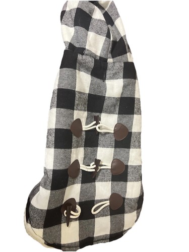 Plaid Fleece Dog Jacket Large Black