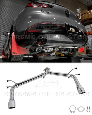 4'' Muffler Delete Axle Back Exhaust For 19-Up Mazda 3 Hatchback & CX-30 Dual Tip
